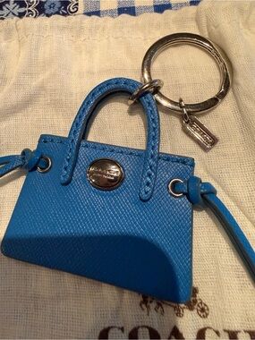 Coach Blue Mini Tote Keychain Charm